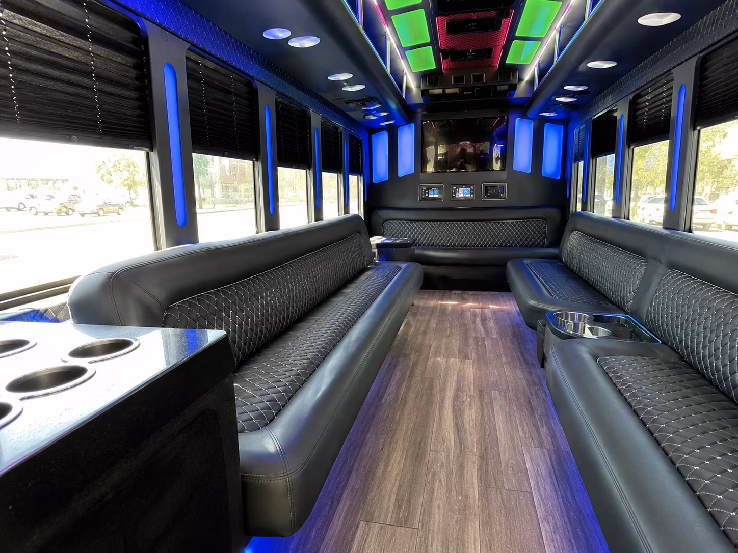 pueblo 15 passenger party bus inside
