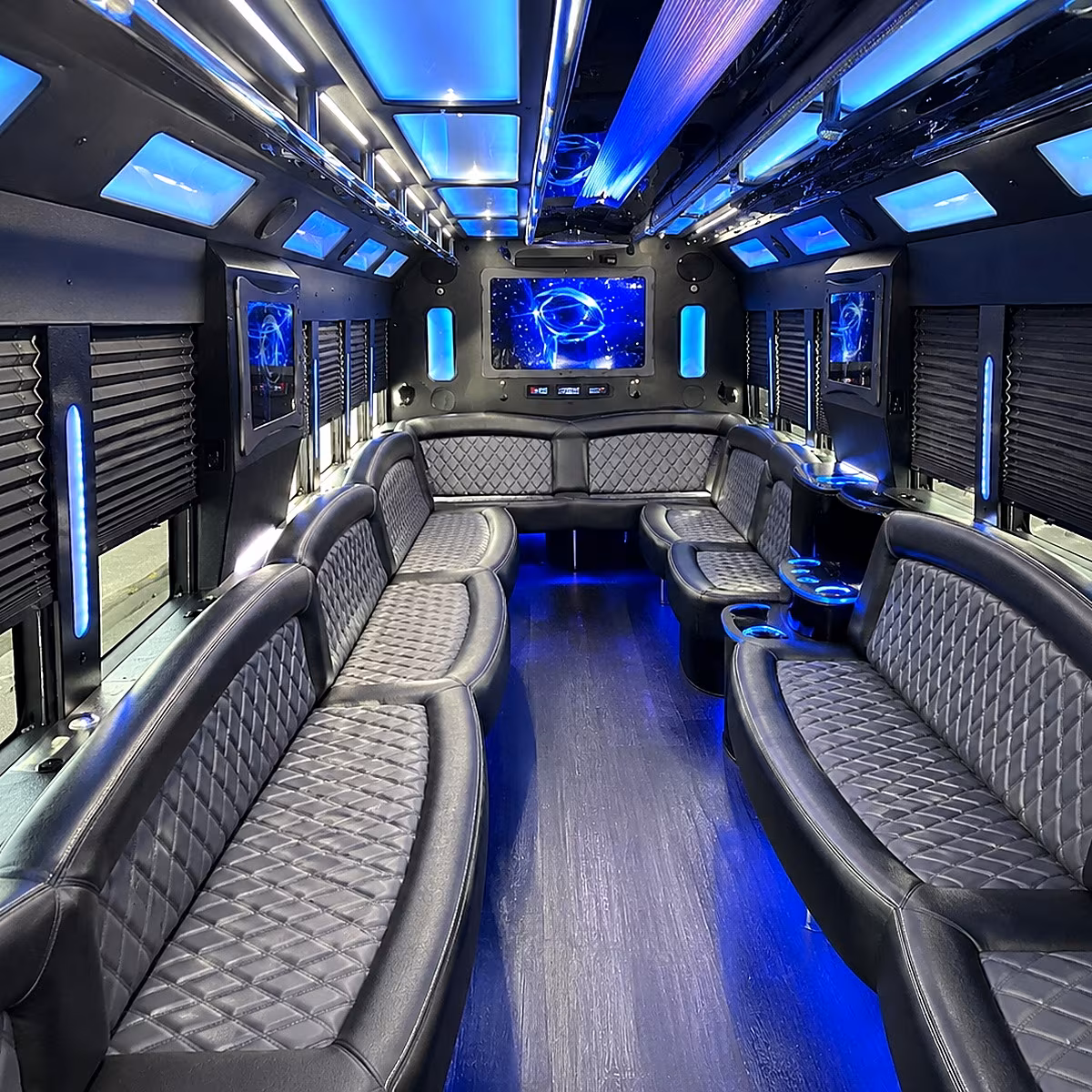 pueblo 50 passenger party bus interior